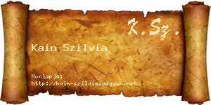 Kain Szilvia névjegykártya