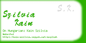 szilvia kain business card